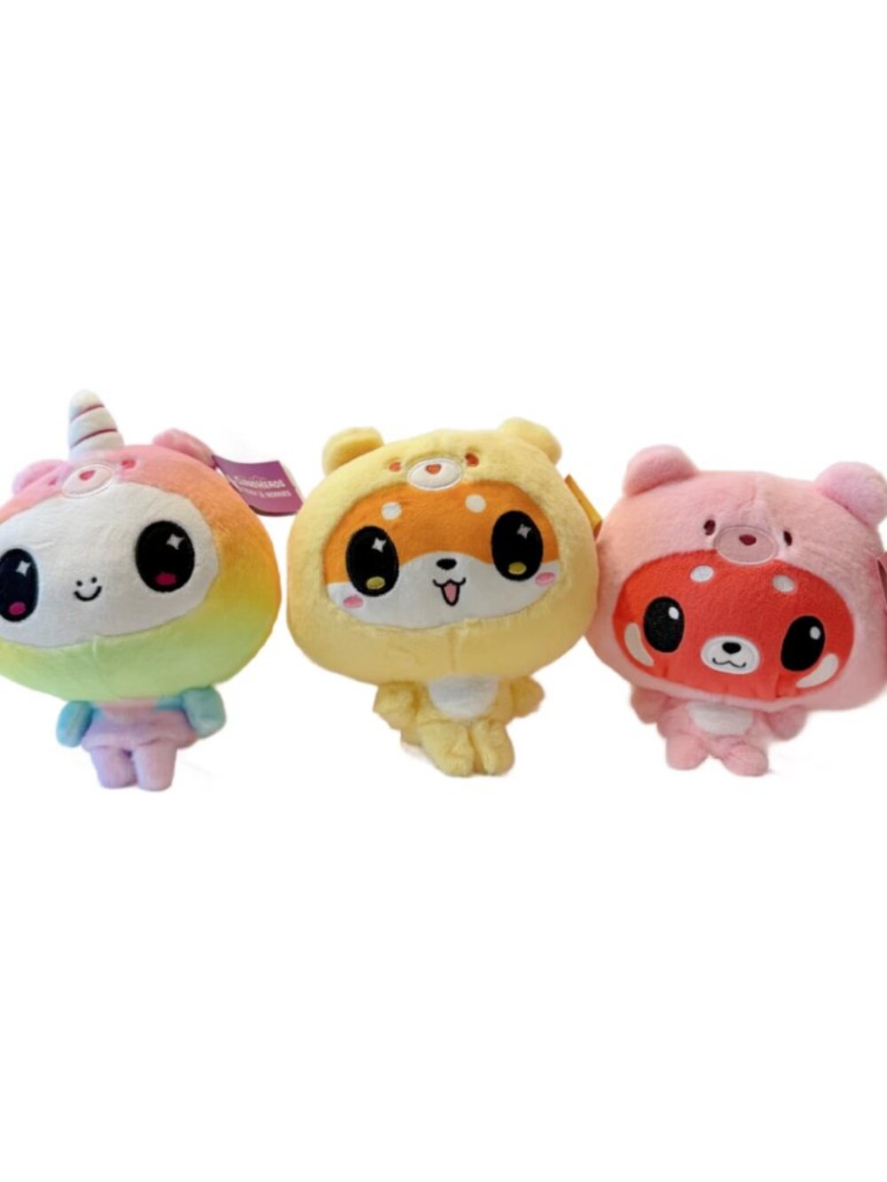 TeeTurtle Cake Scented Weighted Plush Lot of 3 Inu Dog, Red Panda, Unicorn NWT